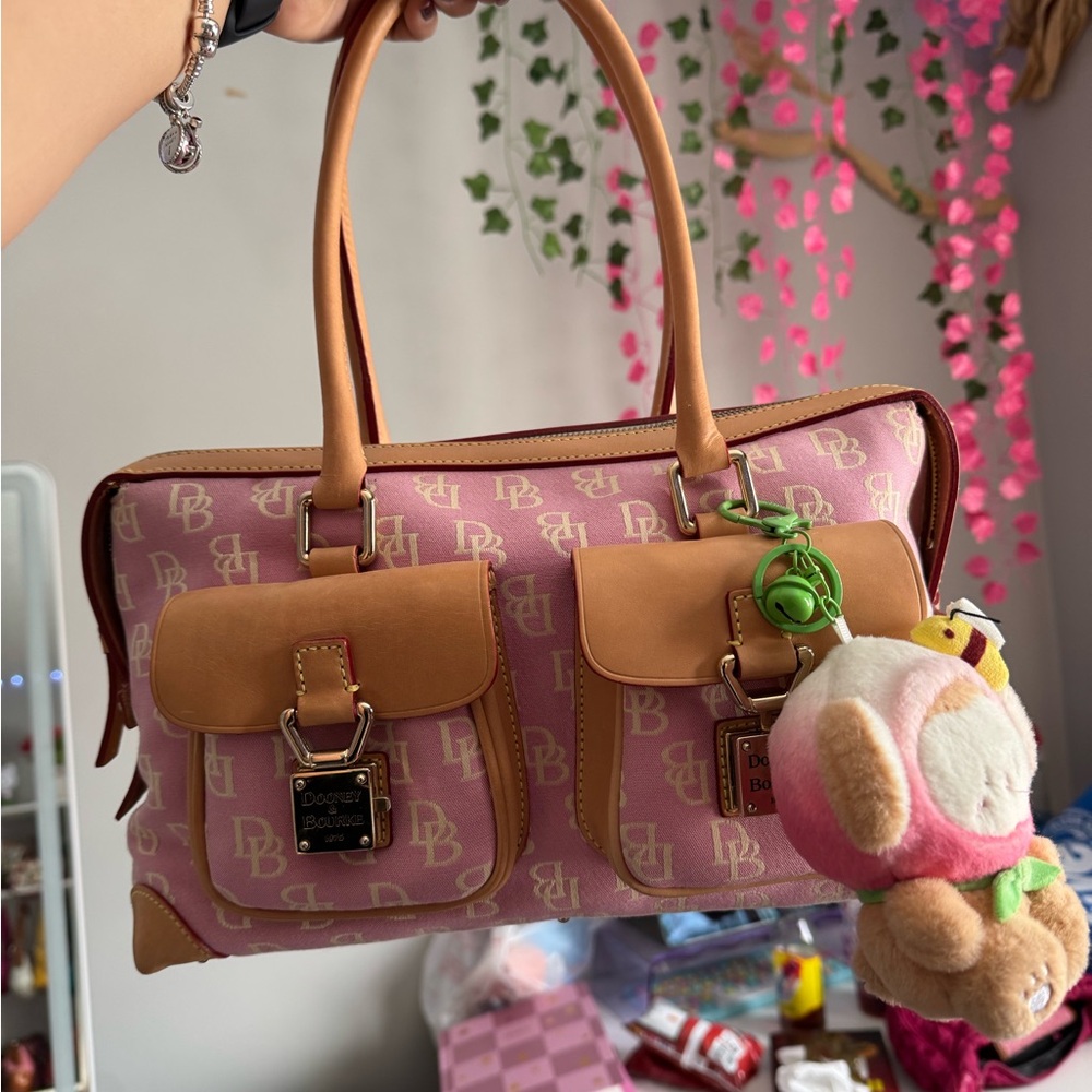 Dooney & Bourke Pink and Brown Satchel